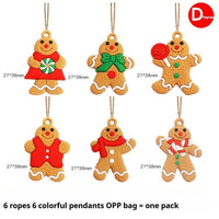 HKM-608851 Gingerbread Man Soft PVC Christmas Tree Pendant Decoration Set - Available in Multiple Sizes