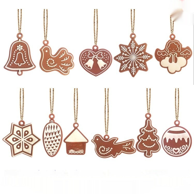 HKM-608851 Gingerbread Man Soft PVC Christmas Tree Pendant Decoration Set - Available in Multiple Sizes