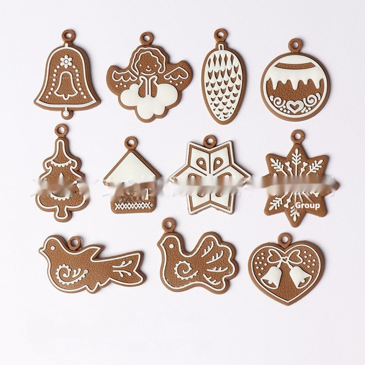 HKM-608851 Gingerbread Man Soft PVC Christmas Tree Pendant Decoration Set - Available in Multiple Sizes