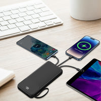 HKM-608915 20000mAh Fast Charging Power Bank with Digital Display and 4 Inbuilt Cables for iPhone 15/14/Android Devices