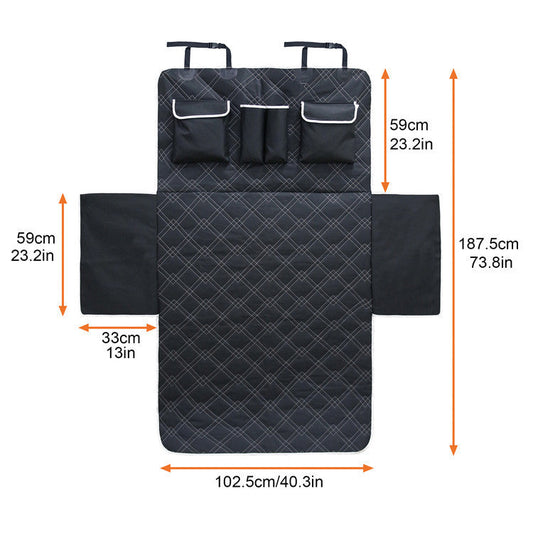 HKM-608915 Anti-Dirty Dog Car Mat – Water-Resistant Oxford Cloth, Easy to Clean, 187.5x102.5cm, Black