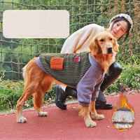 HKM-609043 Cozy Winter Jacket for Golden Retrievers with Snap Closure and Velvet Lining