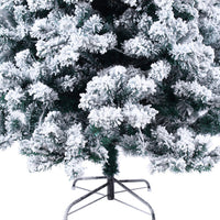 HKM-609171 6ft Green Flocking Christmas Tree with 550 Warm Lights and 8 Light Patterns, PVC Material, 928 Branches