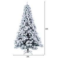 HKM-609171 6ft Green Flocking Christmas Tree with 550 Warm Lights and 8 Light Patterns, PVC Material, 928 Branches