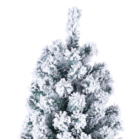 HKM-609171 6ft Green Flocking Christmas Tree with 550 Warm Lights and 8 Light Patterns, PVC Material, 928 Branches