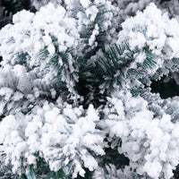 HKM-609171 6ft Green Flocking Christmas Tree with 550 Warm Lights and 8 Light Patterns, PVC Material, 928 Branches