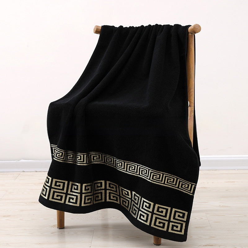 HKM-609299 Wide Satin Jacquard Cotton Bath and Beach Towel - Available in Multiple Colors