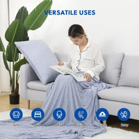 HKM-609363 Lightweight Breathable Cooling Blanket - Double-Sided Soft Polyester for Summer Comfort