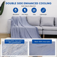 HKM-609363 Lightweight Breathable Cooling Blanket - Double-Sided Soft Polyester for Summer Comfort
