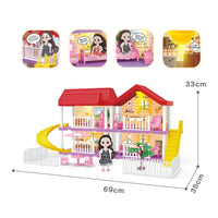 HKM-609683 Miniature Dollhouse Furniture Set with 6-Inch Solid Body Doll and Light Feature