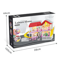 HKM-609683 Miniature Dollhouse Furniture Set with 6-Inch Solid Body Doll and Light Feature