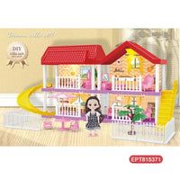 HKM-609683 Miniature Dollhouse Furniture Set with 6-Inch Solid Body Doll and Light Feature