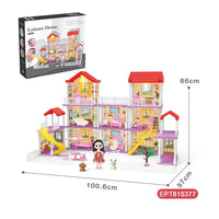 HKM-609683 Miniature Dollhouse Furniture Set with 6-Inch Solid Body Doll and Light Feature