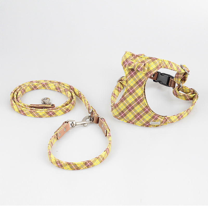 HKM-609747 Stylish Cotton Dog Leash with Chest Strap for Small and Medium Dogs