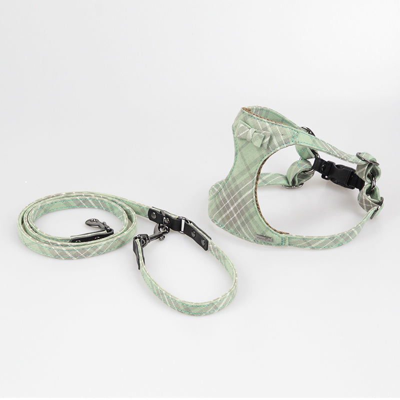 HKM-609747 Stylish Cotton Dog Leash with Chest Strap for Small and Medium Dogs