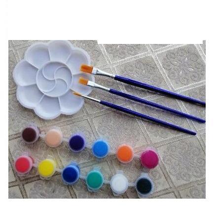 HKM-609811 DIY Round Silk Fan with Wooden Handle - Blank for Hand Painting, 21cm Diameter
