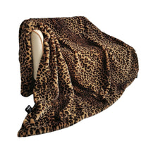 HKM-609875 Leopard Print Soft Polyester Faux Fur Blanket for All Seasons