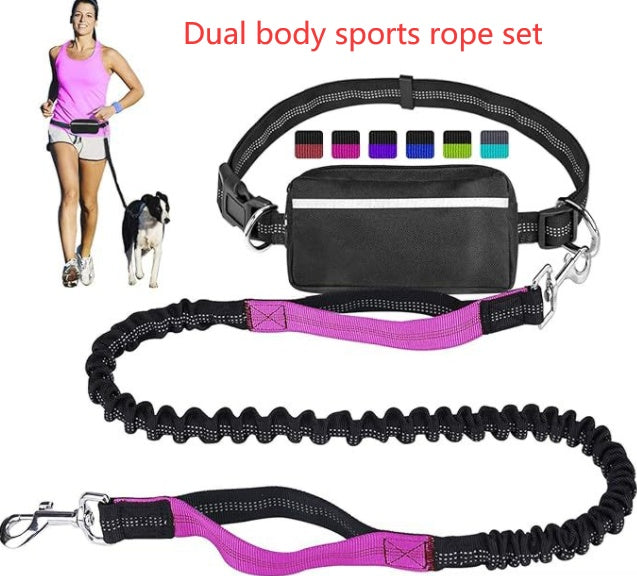 HKM-609875 Nylon Pet Running Traction Sports Rope Set - Scalable, Multi-Color Options