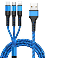 HKM-609939 3-in-1 Micro USB Data Cable, 1.2m Length with Single Connector for Multiple Devices