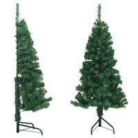 HKM-610003 150 cm Green Artificial Corner Christmas Tree with Adjustable Branches and Steel Stand