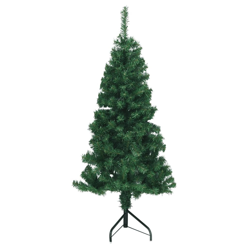 HKM-610003 150 cm Green Artificial Corner Christmas Tree with Adjustable Branches and Steel Stand