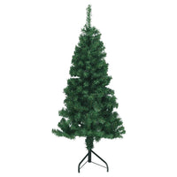 HKM-610003 150 cm Green Artificial Corner Christmas Tree with Adjustable Branches and Steel Stand