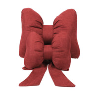 HKM-610003 Bow Ribbon Cotton and Linen Car Headrest Neck Pillow - Multiple Colors Available