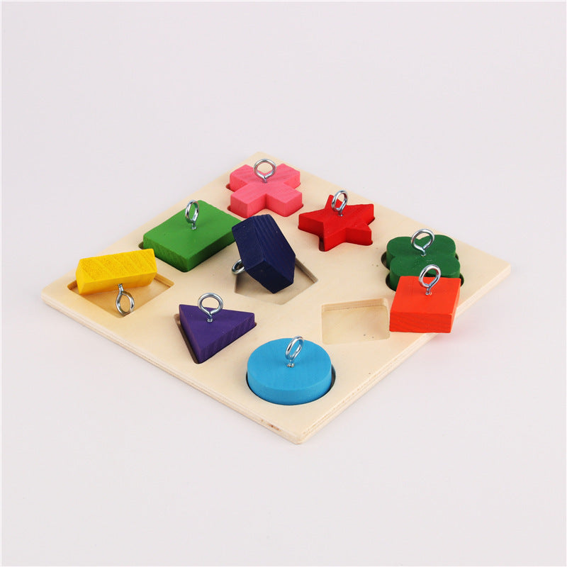 HKM-610131 Colorful Wooden Blocks Pet Training Toy for Parrots - 15cm x 15cm