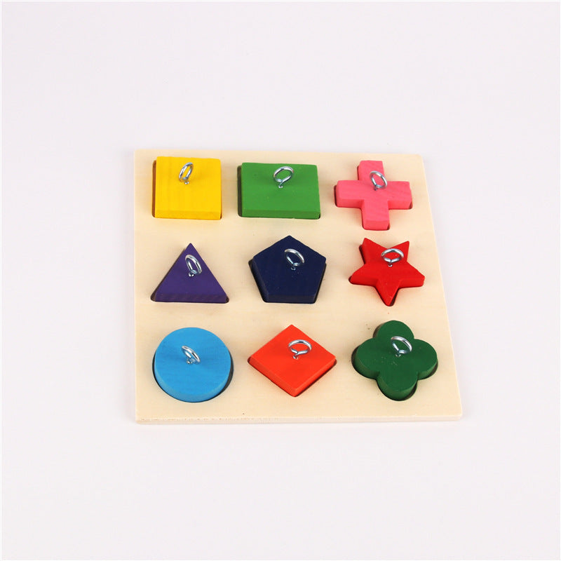 HKM-610131 Colorful Wooden Blocks Pet Training Toy for Parrots - 15cm x 15cm