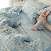 HKM-610195 Cotton Dormitory Bedding Set with Duvet Cover and Pillowcases in Various Floral Patterns