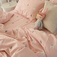 HKM-610195 Cotton Dormitory Bedding Set with Duvet Cover and Pillowcases in Various Floral Patterns