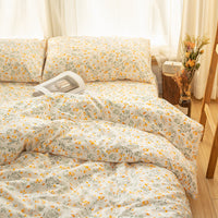 HKM-610195 Cotton Dormitory Bedding Set with Duvet Cover and Pillowcases in Various Floral Patterns
