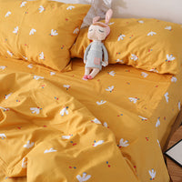 HKM-610195 Cotton Dormitory Bedding Set with Duvet Cover and Pillowcases in Various Floral Patterns