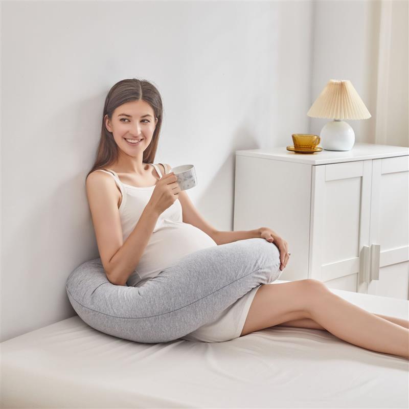 HKM-610195 Pregnancy Support Pillow for Side Sleeping with Leg Lock, Polyester Fiber Fill, 110cm x 50cm x 18cm