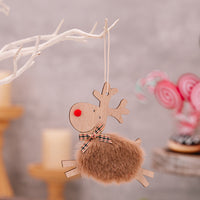 HKM-610323 Wooden Running Elk Ornaments in Red, Pink, White, Gray, and Brown for Christmas Decor