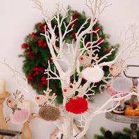HKM-610323 Wooden Running Elk Ornaments in Red, Pink, White, Gray, and Brown for Christmas Decor