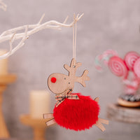 HKM-610323 Wooden Running Elk Ornaments in Red, Pink, White, Gray, and Brown for Christmas Decor