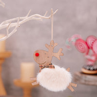 HKM-610323 Wooden Running Elk Ornaments in Red, Pink, White, Gray, and Brown for Christmas Decor