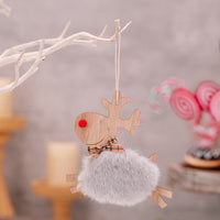 HKM-610323 Wooden Running Elk Ornaments in Red, Pink, White, Gray, and Brown for Christmas Decor