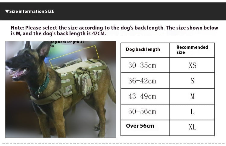 HKM-610387 Tactical Waterproof Dog Vest in Black, Mud, Army, and CP Camouflage - Multiple Sizes Available
