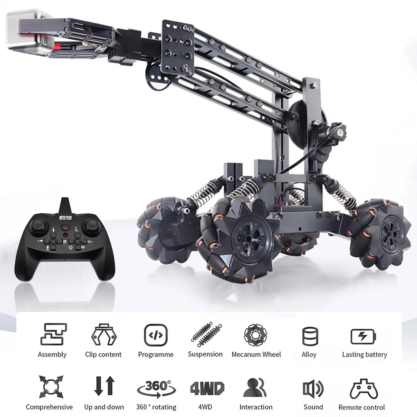 HKM-610451 DIY Remote Control Stunt Car Assembly Toy for Boys - Engineering Vehicle, Electric Radio Control Game