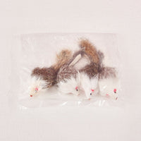 HKM-610643 Cat Two-color Leather Rabbit Fur Large Mouse Toy