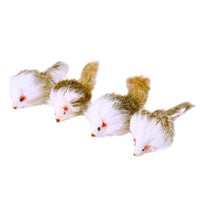 HKM-610643 Cat Two-color Leather Rabbit Fur Large Mouse Toy