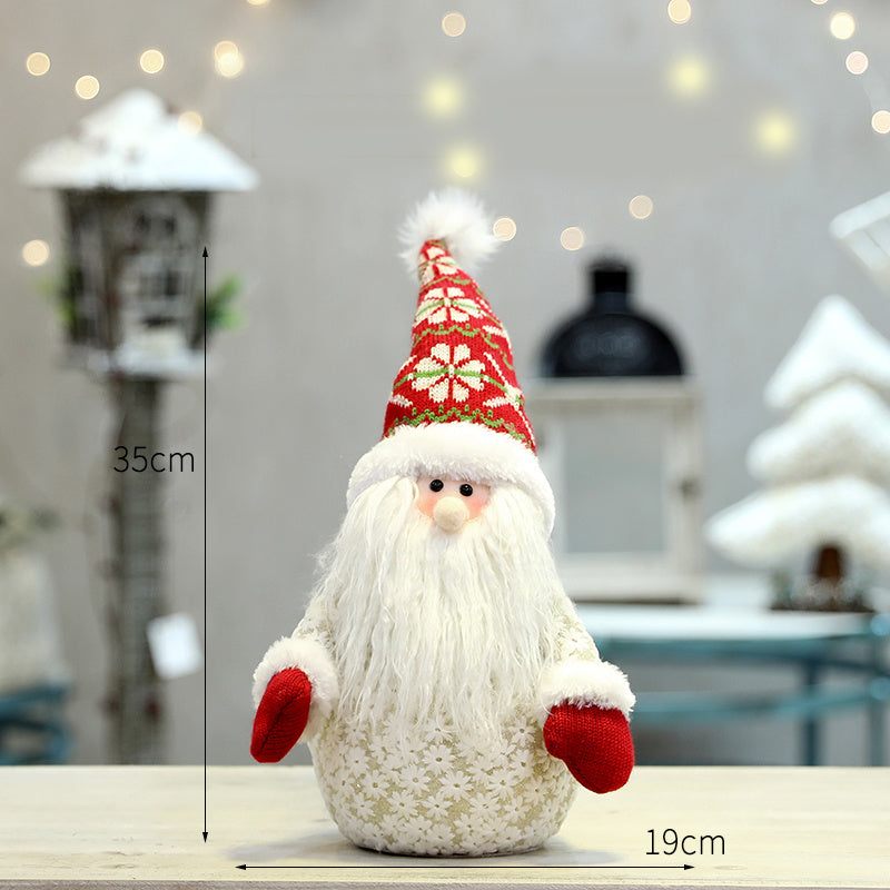 HKM-610643 Cloth and PVC Santa Claus Doll for Indoor and Outdoor Christmas Decor