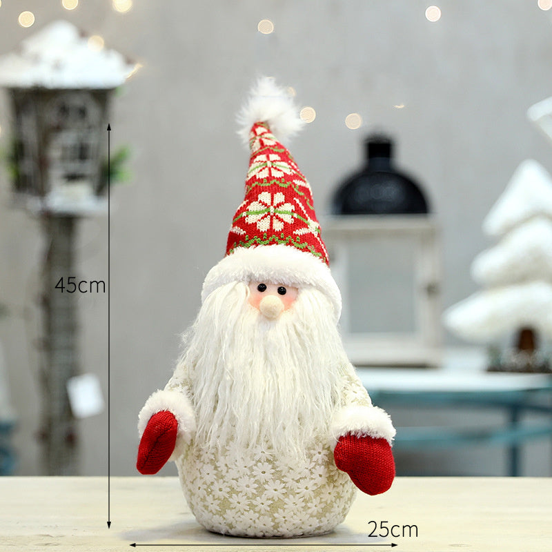 HKM-610643 Cloth and PVC Santa Claus Doll for Indoor and Outdoor Christmas Decor
