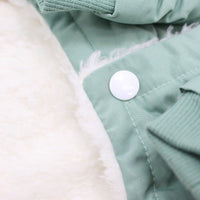 HKM-610707 Warm Double Pocket Dog Jacket - British Style, Two-Legged Clothing in Green and Orange