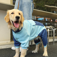 HKM-610771 Cozy Blue Four-Legged Dog Sweater - Casual Warmth for Large Breeds