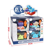 HKM-610835 Self-Assembling Dinosaur Construction Truck Car Set - 8 Pieces for Children Ages 5 to 7
