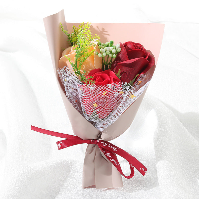 HKM-610963 Charming Simulation Rose Soap Flower Bouquet - Various Styles for Weddings, Birthdays, and Special Occasions