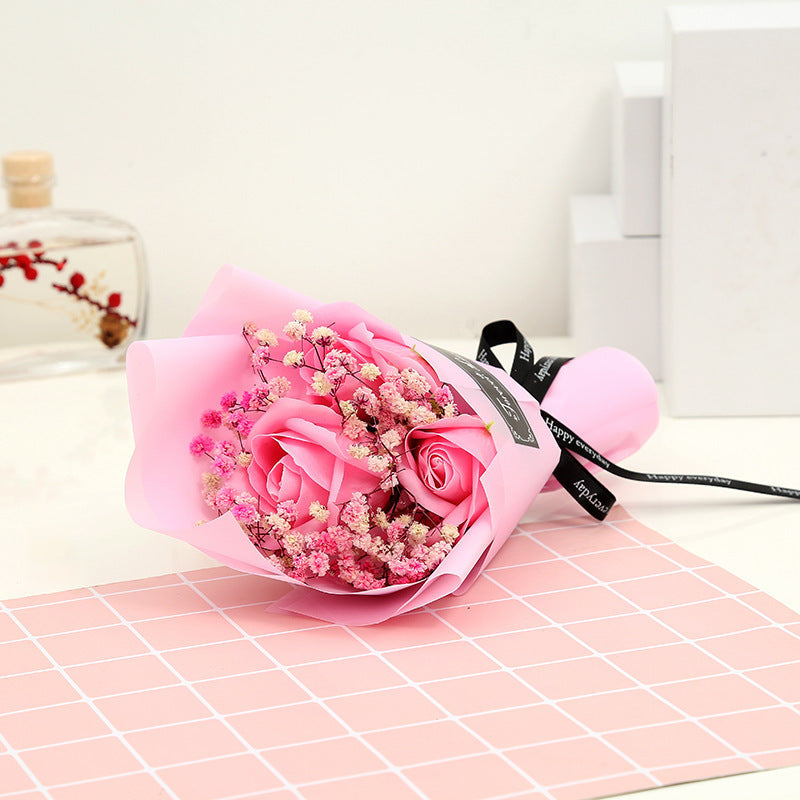 HKM-610963 Charming Simulation Rose Soap Flower Bouquet - Various Styles for Weddings, Birthdays, and Special Occasions